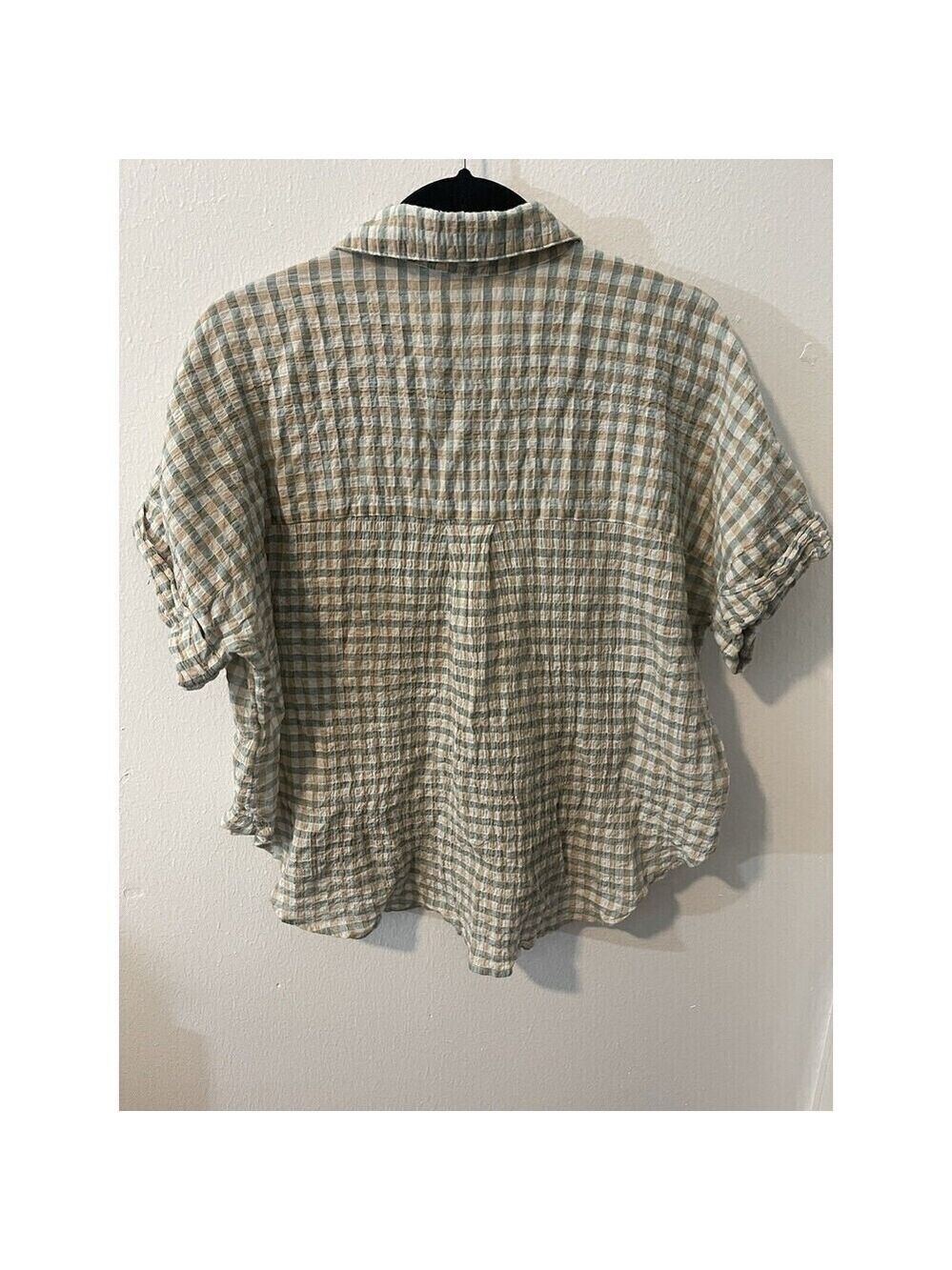 Madewell Crinkle Hayden Top Shirt Striped Size Medium Button Down - Picture 6 of 8